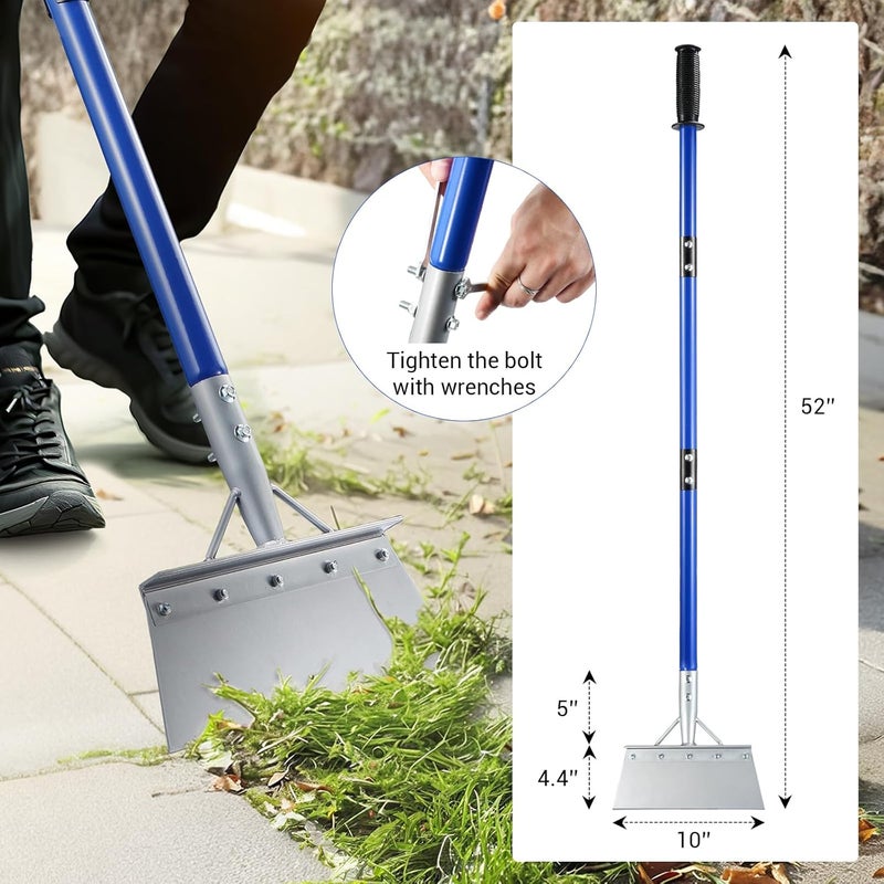 SILKPE Heavy Duty Snow Shovel with 52" Adjustable Handle - Multifunctional Ice Scraper & Garden Tool, Steel Blade for Snow Removal, Driveway & Sidewalk Cleaning - Ergonomic Design (All Seasons) - Image 2